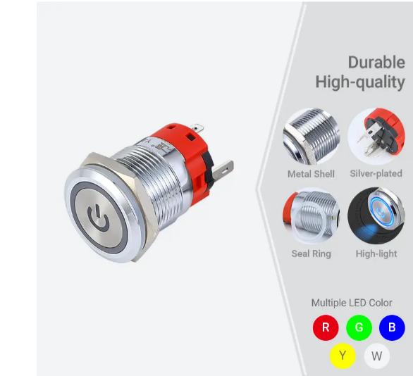 19 мм 3а кнопковий перемикач